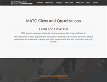 Tablet Screenshot of matcclubs.matc.edu